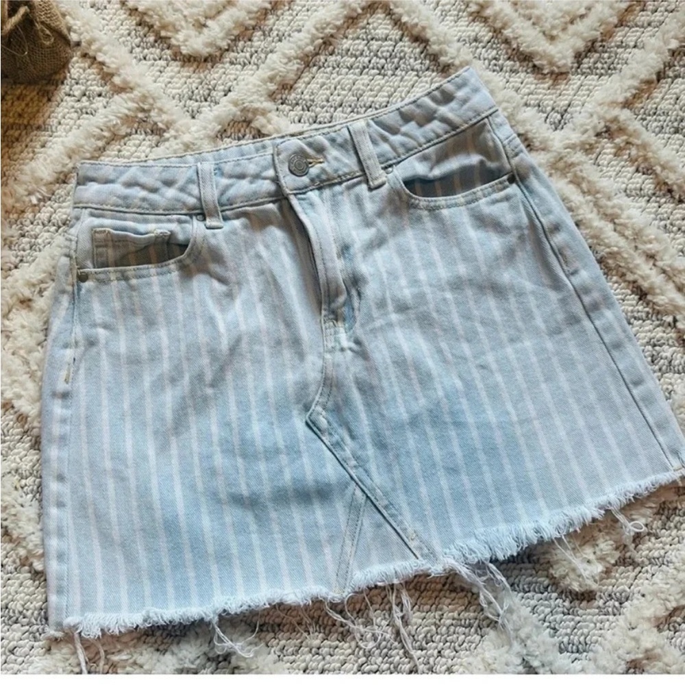 Striped Denim Skirt